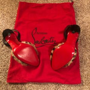 Christian Louboutin leopard animal print pony hair